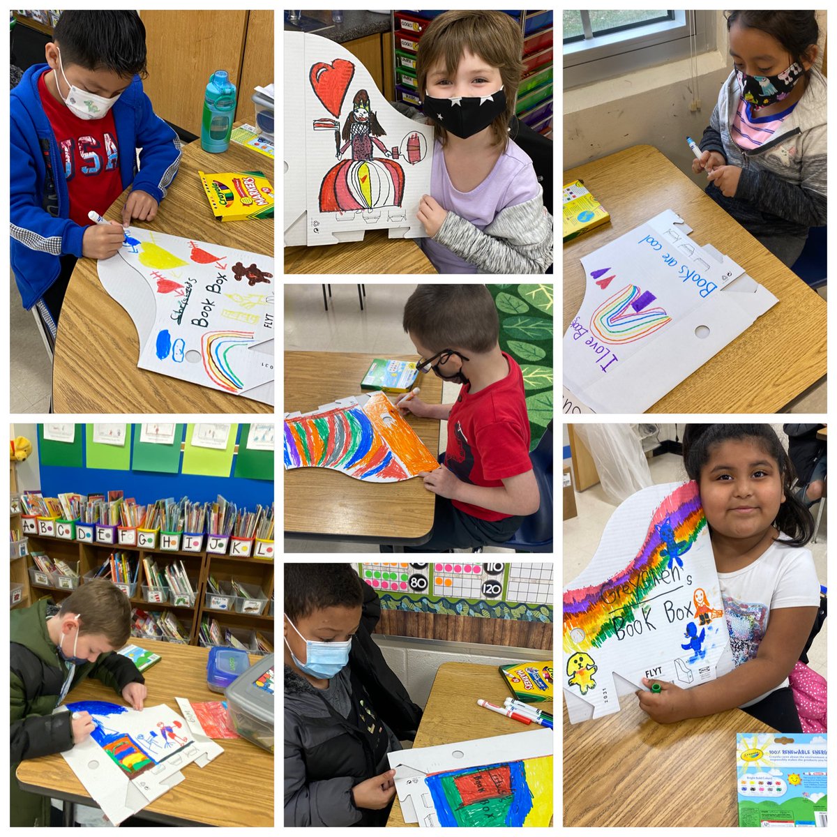 TheHawksNestSC's tweet photo. We are celebrating #ReadAcrossAmerica BIG today! We read a book by NFL player Malcolm Michell about finding joy in reading. We made book boxes to use as a home library. We adopted reading buddy pets and signed a “contract” saying we’ll read to them nightly! #MonaviewMoments https://t.co/txiD5nWCb8