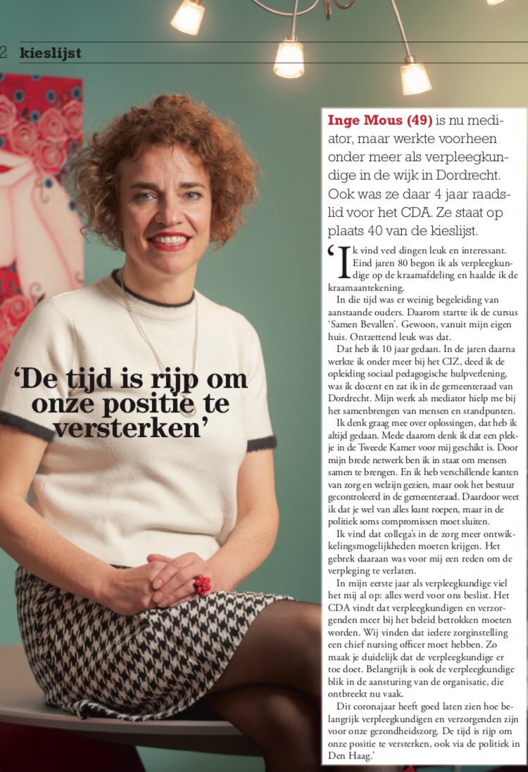 cda_vev's tweet image. Tijd is rijp om onze positie te versterken. Stem een #verpleegkundige Inge Mous @IEMous CDA nr 40 Het kan echt met 18.000 voorkeursstemmen Moet toch lukken met 400.000 #verpleegkundigen en #verzorgenden ⬇️