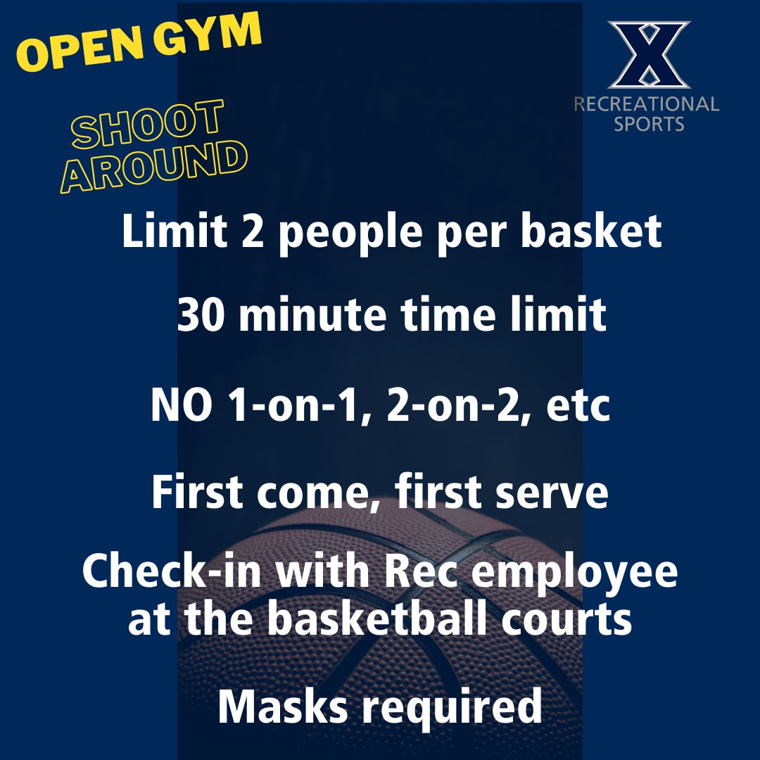 Starting tomorrow: Open Gym for basketball shooting from 2pm-5pm Mon-Fri