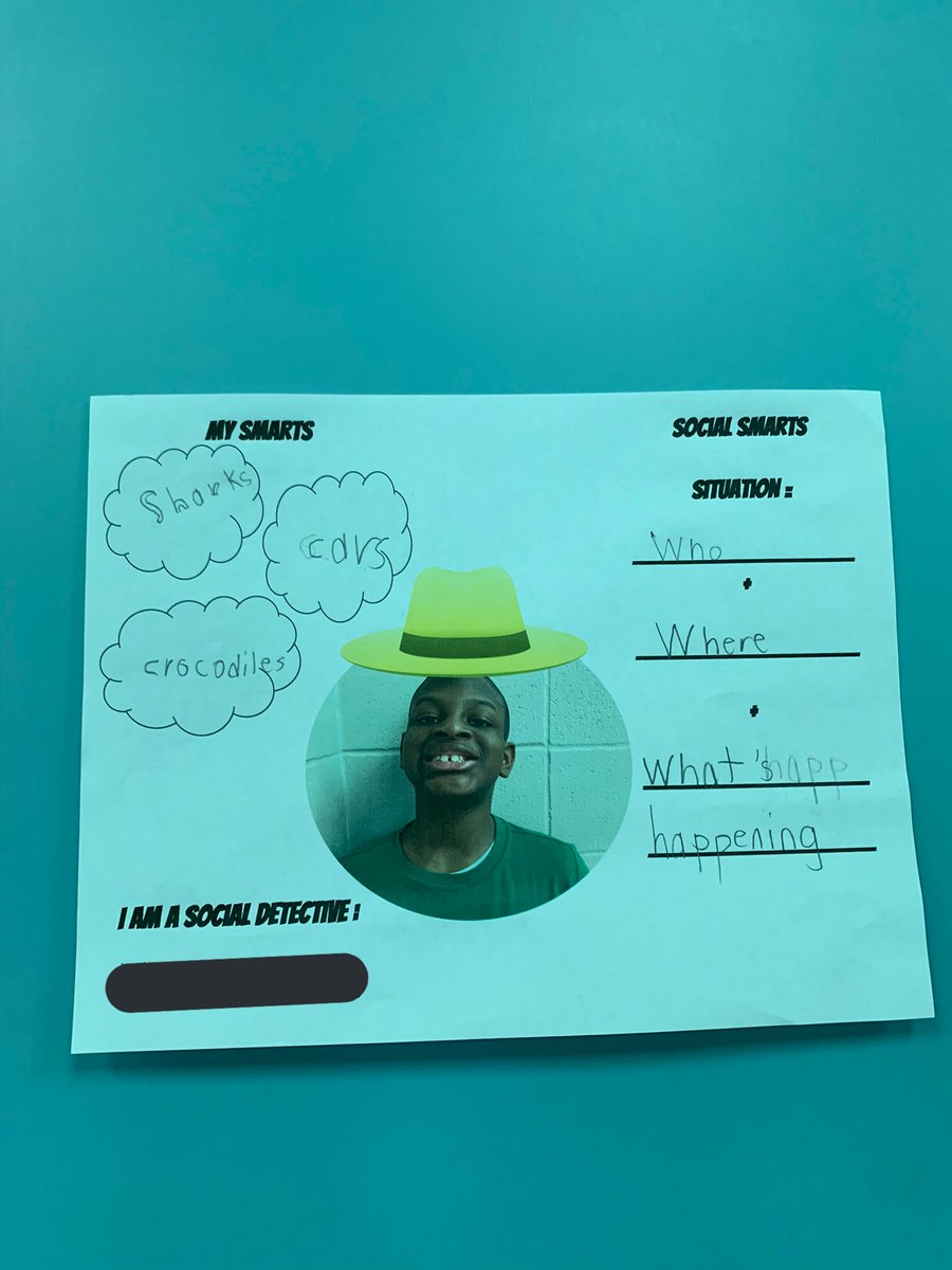 This week we started our new social detective unit! The kids identified their smarts which were very diverse and we learned how to use our magnifying glass to understand what a situation is=who+where+what’s happening <a href="/socialthinking/">Social Thinking</a> <a href="/KaiserKISD/">Kaiser Elementary</a> #kisdteamspedp2p #roped2learn ❤️❤️