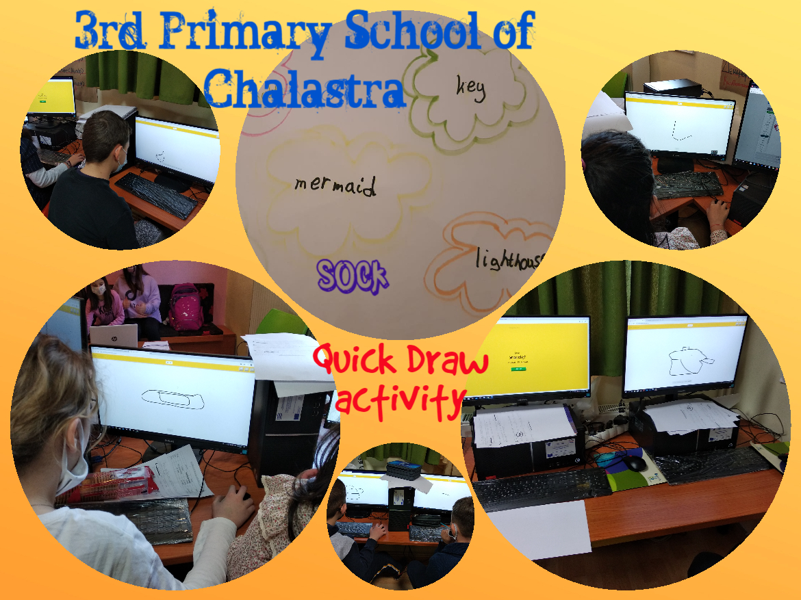 3rd Primary School of Chalastra's words learned through QuickDraw😍 #NewBees #ETwinning