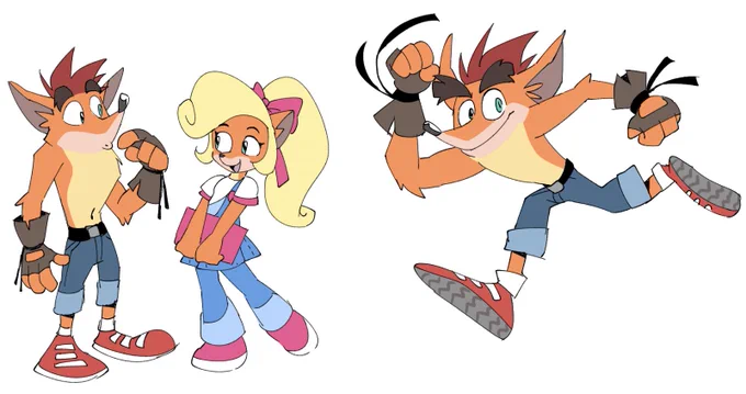 I've been experimenting with various designs, but I think I'm going to stick with this color scheme and design. I used the classic and current canon designs as references.
#CrashBandicootFanart #CrashBandicoot #CocoBandicoot 