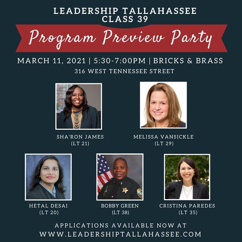 TalChamber's tweet photo. @LeadTLH Class 39 applications are still available and if you another nudge to apply, we encourage you to attend the Program Preview Party on March 11. This is a great opportunity to get a full overview of the program year and chat with LT alumni about their experience. https://t.co/G2DcguP5sO
