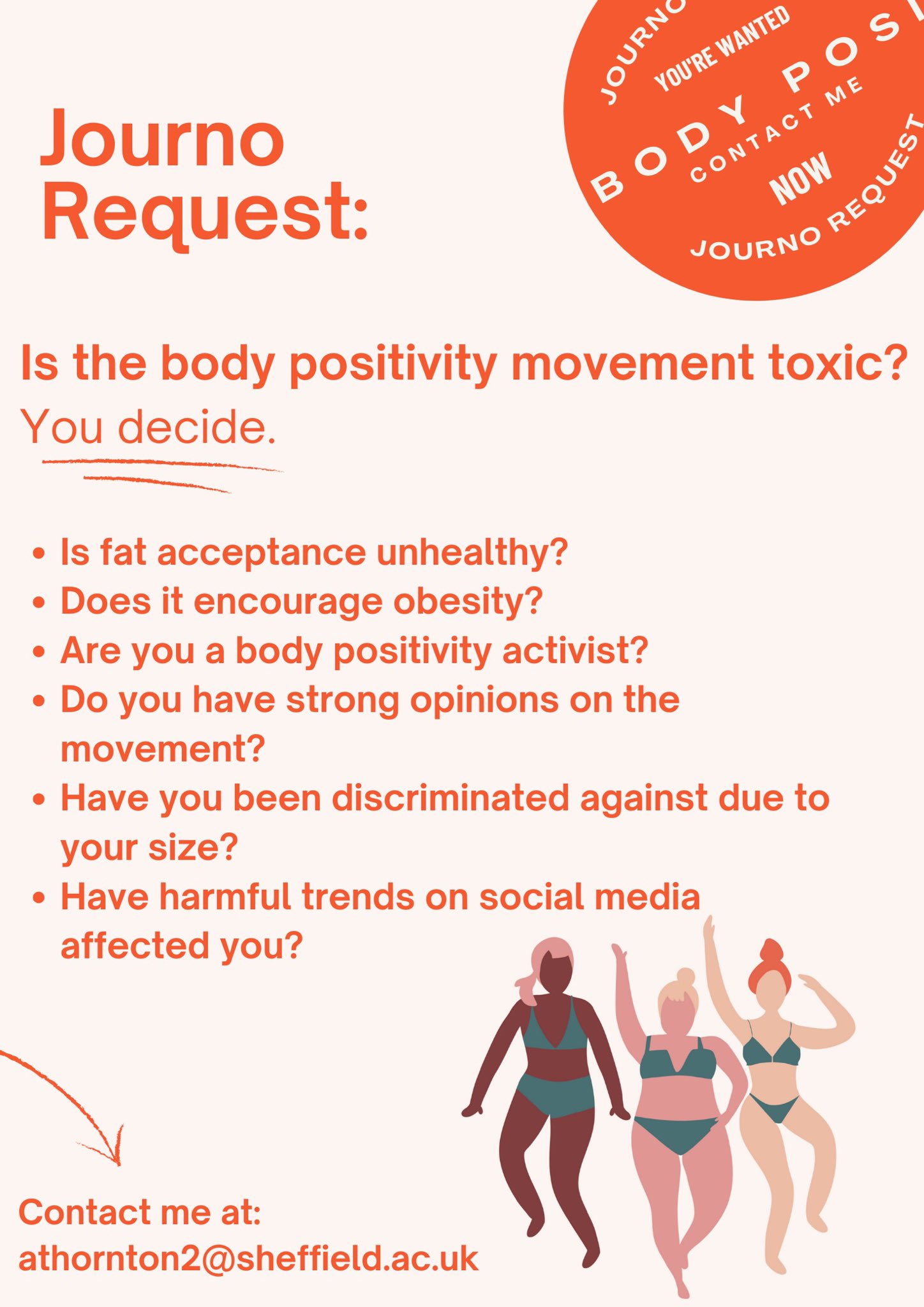 Amber Thornton on X: Is the body positivity movement toxic? I want to hear  your thoughts. Looking to speak with people who are personally affected by  the topic and passionate. #JournoRequest #bodypositivitymovement #