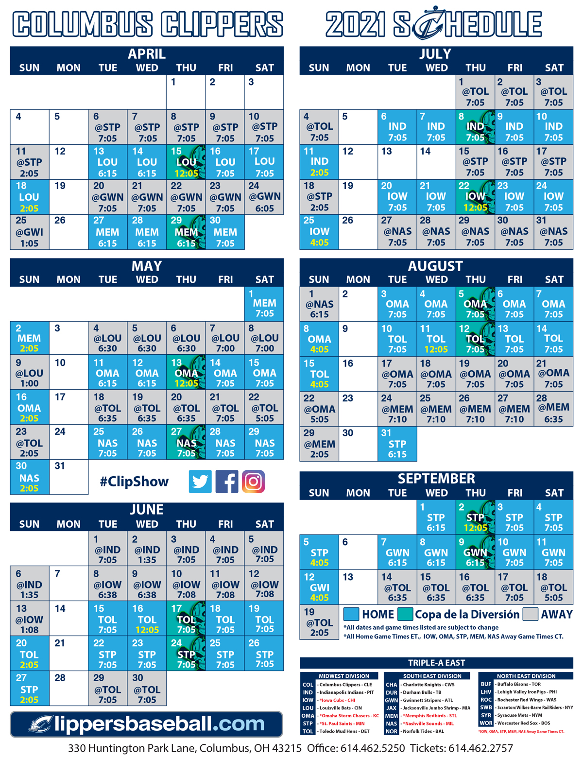 Columbus Clippers Schedule 2022 Columbus Clippers On Twitter: "We've Got Game Times! Printable Schedule:  Https://T.co/L0Ejbbvwdw Https://T.co/7Gah5O8Auc" / Twitter