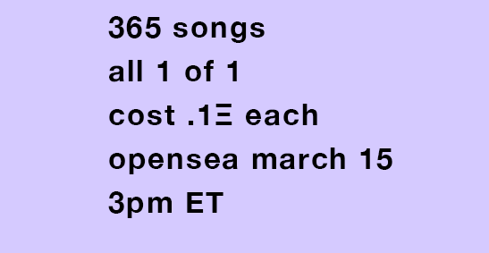 Jonathan Mann Today I M Hitting Song A Day 4 444 So It Seems Like As Good A Time As Any To Announce My Song A Day Nft Project Featuring My First