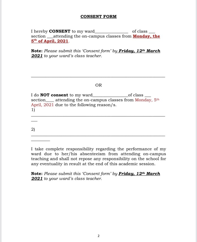 Is this the way consent is taken from parents?
The circular is forcing parents to send their kids to school without any choice
Who is ready to take responsibility if anything happens to anyone
#noschooltillnovqccine
<a href="/DC_Gurugram/">DC Gurugram</a> 
<a href="/cmohry/">CMO Haryana</a>
<a href="/TOIIndiaNews/">TOI India</a> 
<a href="/narendramodi/">Narendra Modi</a>
<a href="/MoHFW_INDIA/">Ministry of Health</a>