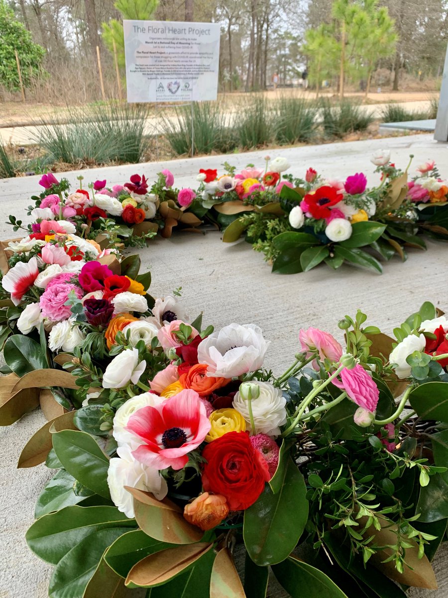 🌸 In collaboration with the Floral Heart Project, we laid the COVID-19 Memorial in Houston at <a href="/MemorialPark/">Memorial Park Conservancy</a> and in Providence, Rhode Island. You can visit the Floral Heart Memorial at both locations until Friday, March 5th, and remember those you have lost to COVID-19. 💕