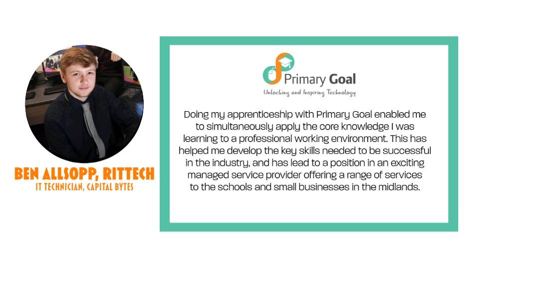 PrimaryGoalLtd's tweet photo. On day two of National Careers 2021 week, former Primary Goal apprentices have provided us with some incredible testimonials about how a Primary Goal apprenticeship helped them kickstart their careers.

#NCW2021 #career #itapprentice #careerdevelopment #apprenticeships https://t.co/zXEFCsIyHV