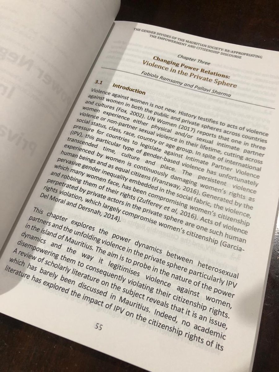 The first academic publication is like a first baby. 6 year-long project finally fructified today in the form of a book- "#Gender Divides in the #Mauritian Society'. Thank you <a href="/CODESRIA/">CODESRIA</a> for keeping gender discourse alive by giving us #academicians the voice.