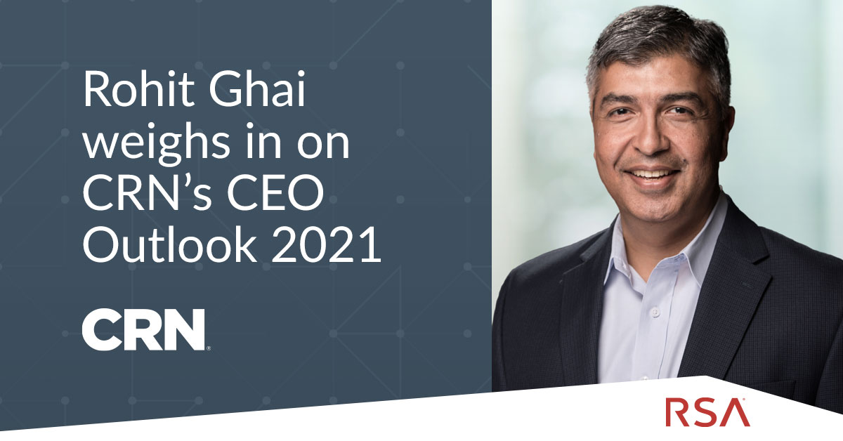 RSA CEO Rohit Ghai was recognized in CRN's CEO Outlook 2021 list. 🎉

Check out what Rohit had to say about embracing new opportunities and overcoming challenges in 2021. rsa.im/2NuweX0