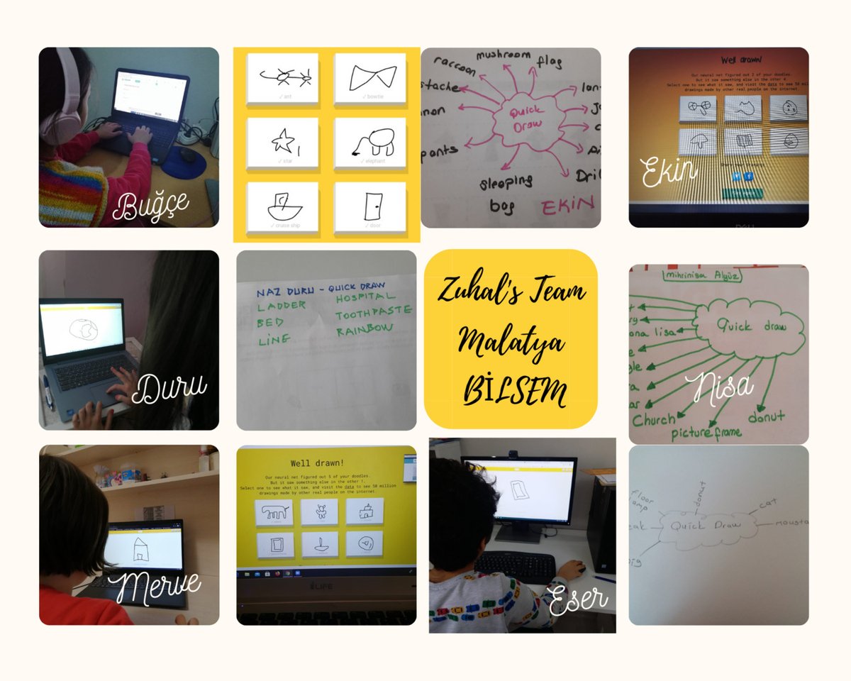 Malatya Bilsem newly learned words through QuickDraw #NewBees #ETwinning