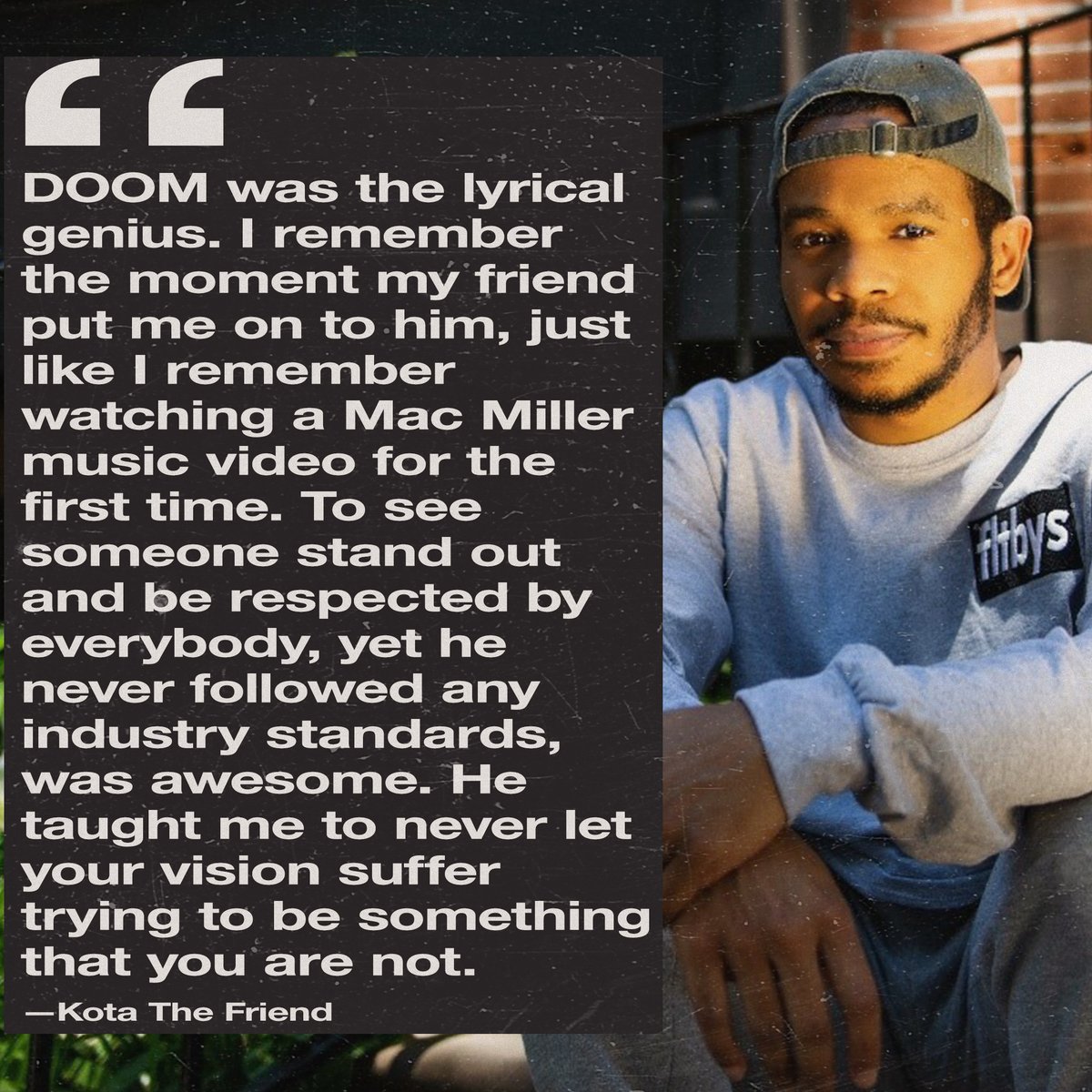 PigsAndPlans's tweet photo. MF DOOM’s influence continues from generation to generation. @heyamine, @bas, @NyckCaution, @WESTSIDEGUNN, @KotaTheFriend, and @redveil tell us how the masked legend inspired them.

READ: https://t.co/43UhvIyFqd https://t.co/tJjkPOPuBX