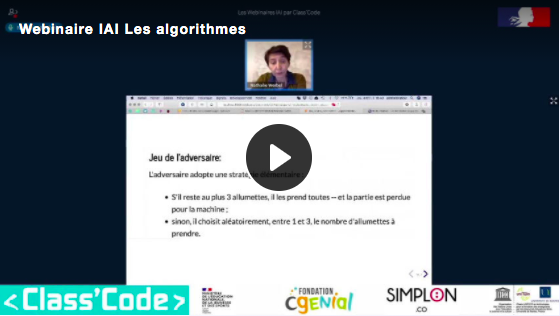 classcode_fr's tweet photo. 💻📚Retrouvez le replay et les ressources du 1er #webinairesIAI "Les algorithmes dans l’IA"
📌 Qu'est ce qu'un algorithme ?
📌 L' IA est-elle plus que du traitement algorithmique ?
📌 Activités en classe
➡️https://t.co/2ZxemYH5tT https://t.co/xJyhmMFswf
