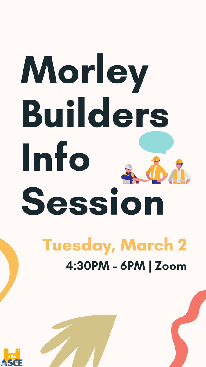 ASCE_BRUINS's tweet photo. TODAY:

Morley Builders Info Session | 4:30PM - 6PM | Zoom

Zoom Yoga with Emma | 7PM - 8PM | Zoom

https://t.co/iDjCffXPtH https://t.co/BtoOxTm8IY