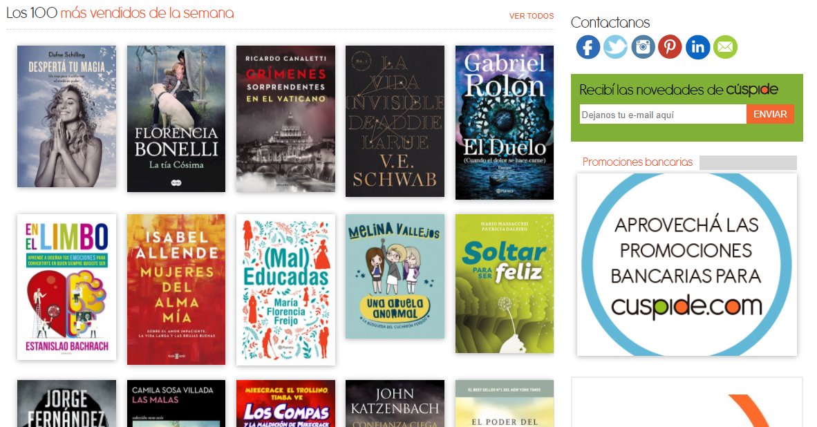 UranoArgentina's tweet photo. #LaVidaInvisibleDeAddieLaRue está cuarto entre los 100 libros más vendidos de la semana en @CuspideLibrosOK 😍 ¡gracias, lectores, por elegir nuestras historias! 🥰
#TeRecuerdoAddie https://t.co/y9p5FX6SS9