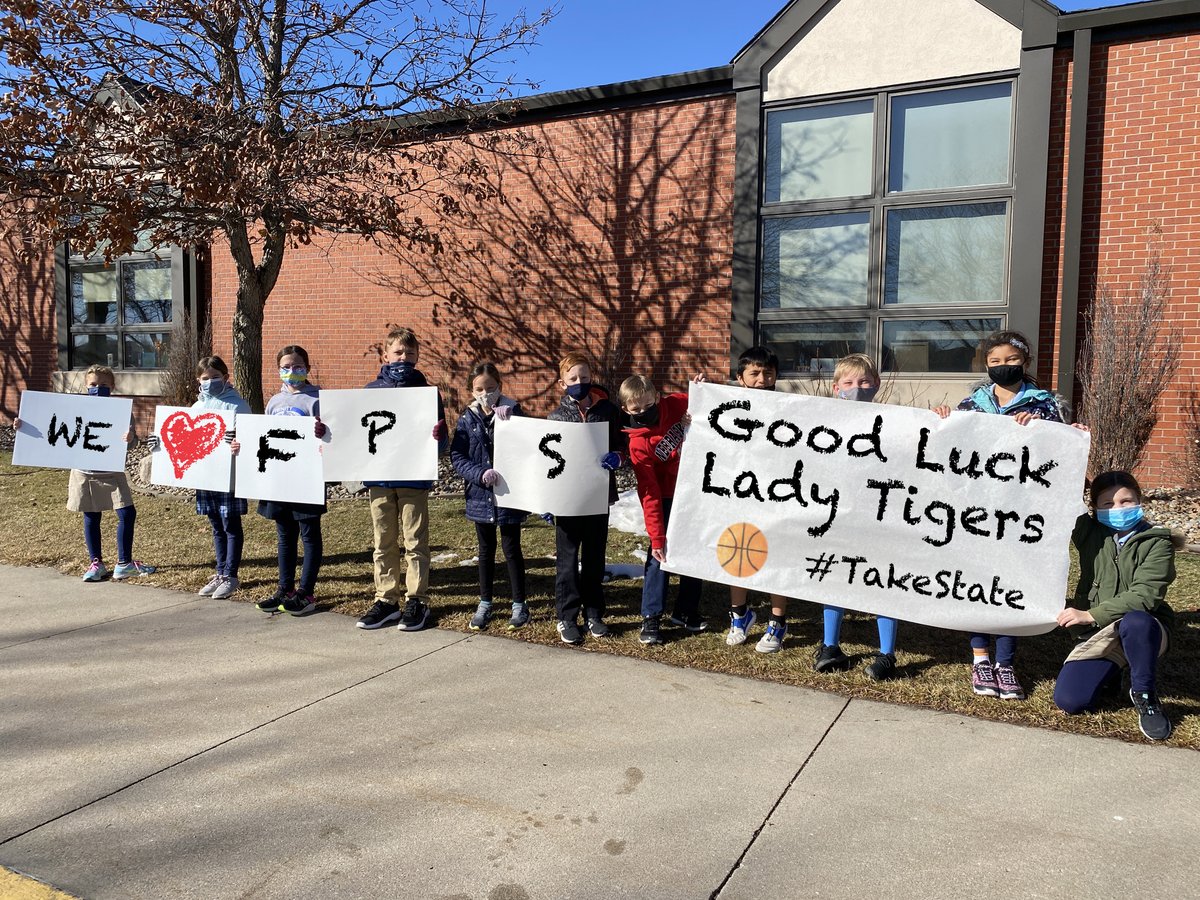 TrinityFremont's tweet photo. Good luck to the @fpsnebraska girls state basketball team  this evening. We are proud of you! #Siblings  #takestate #FremontStrong #BetterTogether https://t.co/UmVumsZN0L