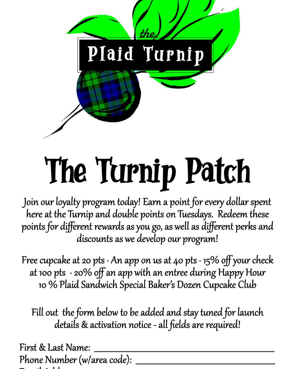 Plaid_Turnip's tweet photo. Join our loyalty club today - earn some points and get some rewards, and special offers for loyal patrons! https://t.co/lyRpWk7EbA
