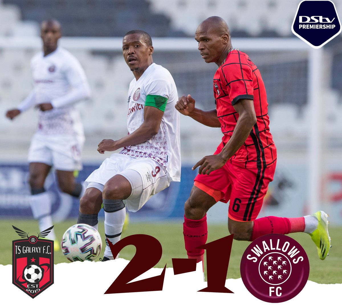 Moroka_Swallows's tweet photo. Full Time
TS Galaxy 2⃣-1⃣Swallows FC
#SwallowsFC 
#TheBirdsAreBack
#babizebonke https://t.co/kz0TtvQ5Sf