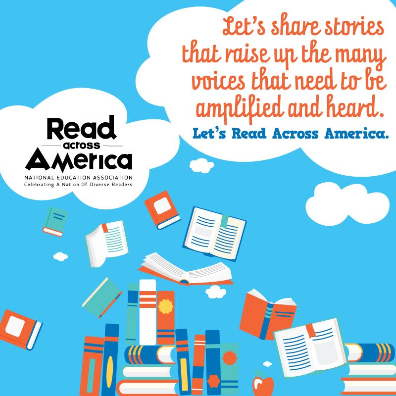 DHSJacketsRead's tweet photo. Today is #ReadAcrossAmerica Day! We’re honoring the importance and power of reading diverse books to our students and kids.  #dhslibrarylife https://t.co/icKPNDDB2L