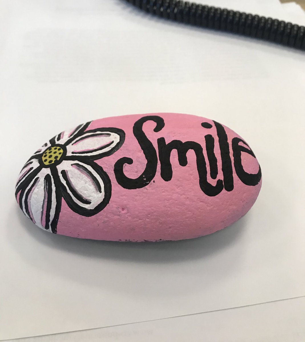 Looks like someone found their @happyrocksby in the Nurse’s Office. Thanks Nurse Browne for all you do during these crazy days and all days for us at NHS 💜#KindnessMatters #LancerPride #happyrocksbymp You’re the best! 🤓