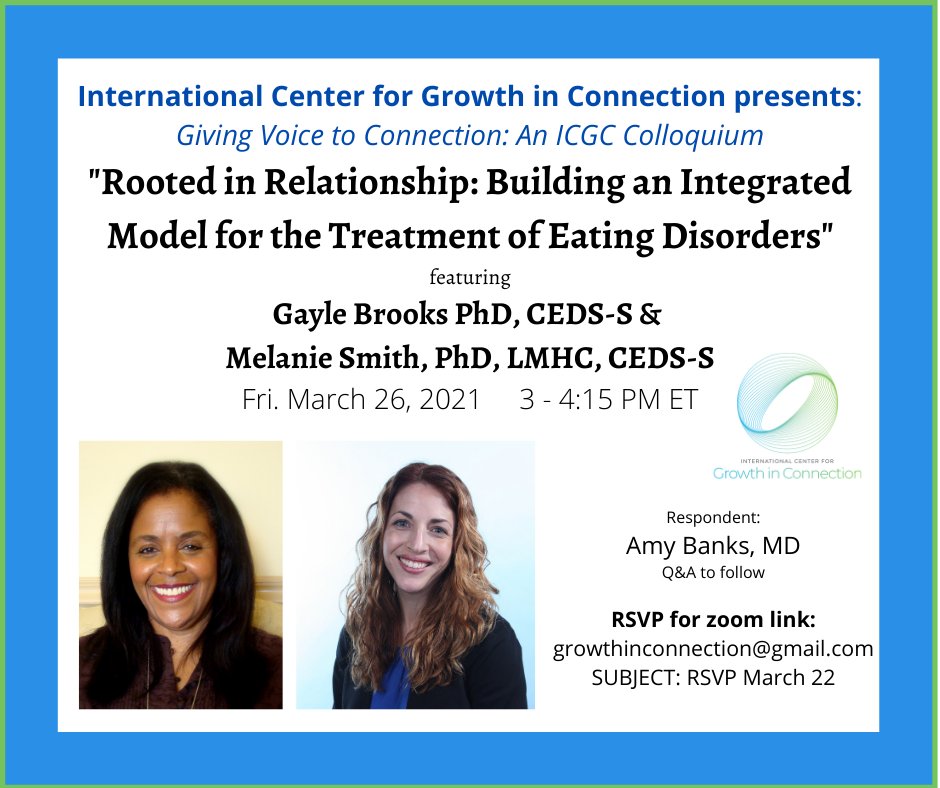 GrowthInConnect's tweet photo. Join us for our next colloquium! #socialworkers #ProfessionalCounselors #CounselorEducation #RelationalCulturalTheory #GrowthInConnection https://t.co/0ogO5R27aN