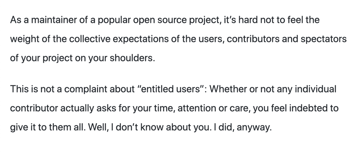 jevakallio's tweet photo. I wrote some words about open source sustainability, the future of @foamnotes, and why six months ago I walked away from the most successful project I've ever created.

📖 Read at https://t.co/ZRSa3cLMKe
✏️ Co-authored by @_riccardof https://t.co/UZimLWLqtA