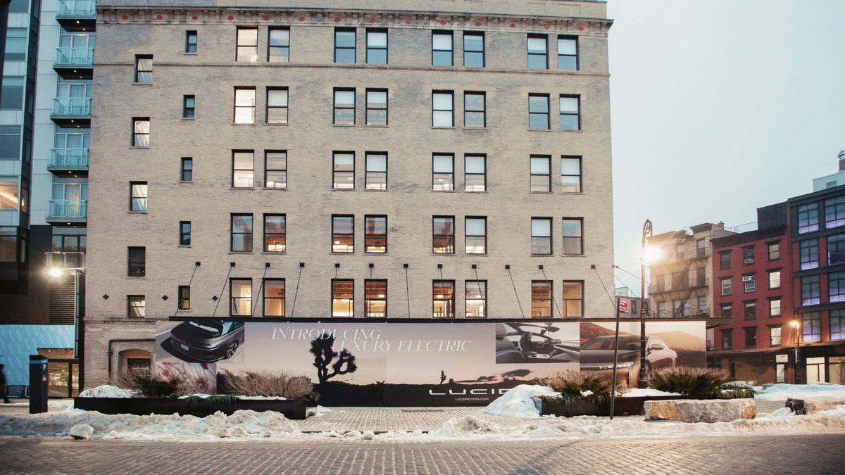 LucidMotors's tweet photo. Luxury electric is making its way to NYC. Are you ready to see #LucidAir at our newest East Coast Studio? Opening this Spring in Meatpacking District. https://t.co/6g9h4rTs5z