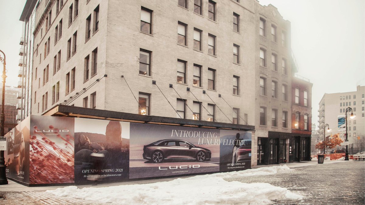 LucidMotors's tweet photo. Luxury electric is making its way to NYC. Are you ready to see #LucidAir at our newest East Coast Studio? Opening this Spring in Meatpacking District. https://t.co/6g9h4rTs5z