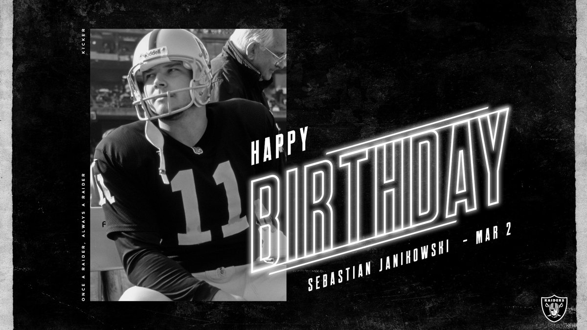Raiders's tweet photo. Happy birthday, Sebastian Janikowski 🎂 https://t.co/GGbsPut9kH