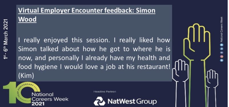 TRSCareers's tweet photo. ⭐️💯Students @TheRadclyffe have just received an amazing employer encounter with @SimonJWoodUK with a real emphasis on ‘knowledge equals confidence’! Check out some of the amazing feedback from our students! @CareersWeek @andrew_michaela @CareerEnt @BillRegenda #Benchmark5 💯⭐️ https://t.co/yrCb9SbcQg