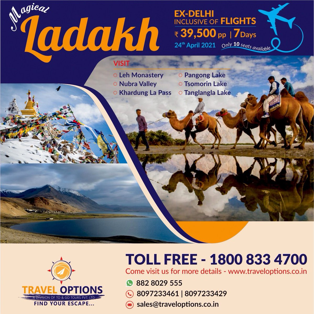 india_options's tweet image. #Ladakh  - It's rightly called the Land of Endless Discoveries". Its time you discover it too. Click here to know more - traveloptions.co.in
#travel #traveloptions #findyourescape