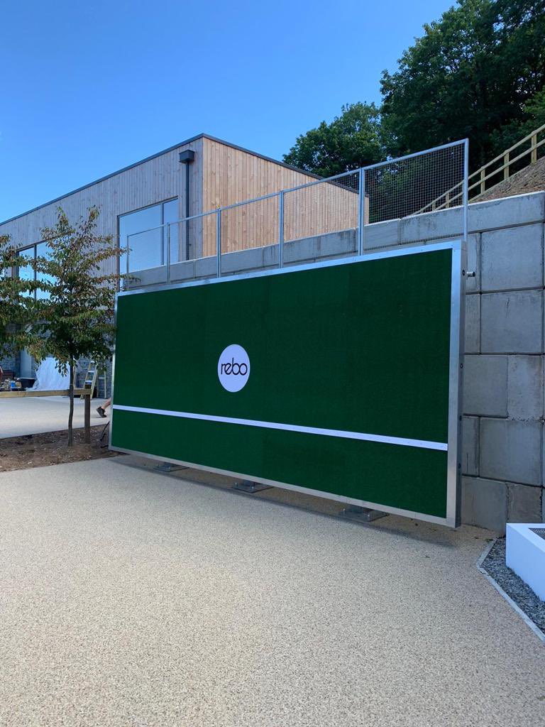 The Home Fitness 'Pro' REBO wall, for ALL-BALL sports. It's not just for tennis! We installed this one for a private client in their garden, which was right on the coast of Cornwall in the UK.

The family's daily lockdown-REBO-wall-routine has made them all ace tennis players!