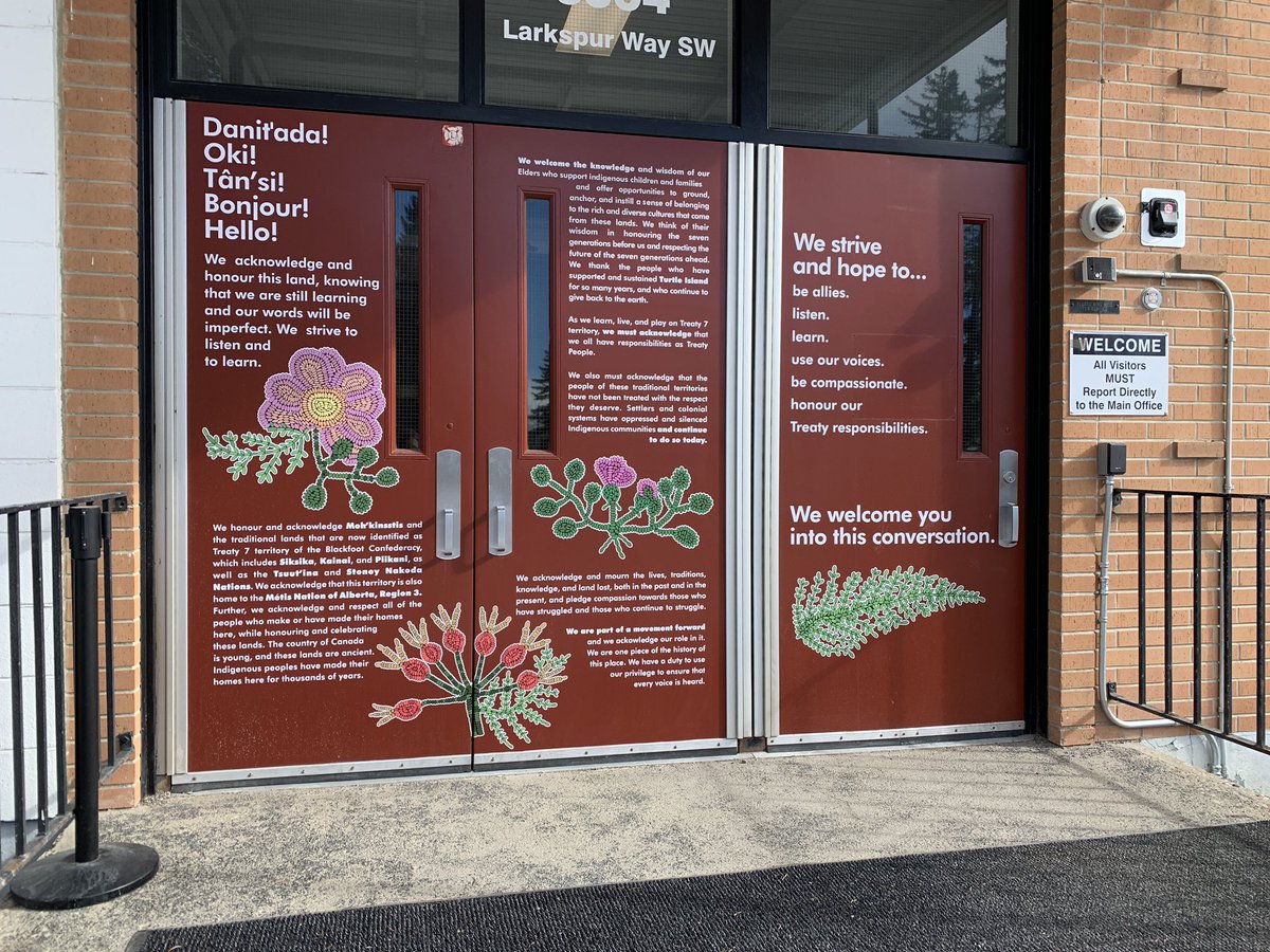 After 8 months of consultation, reflection, working and reworking, many uncomfortable moments and amazing learning alongside our 8 and 9s, we have our CGCS land acknowledgment. For now. This will shift and change as our students guide us. Wild rose and cedar. <a href="/CalGirlsSchool/">Calgary Girls Charter School</a>