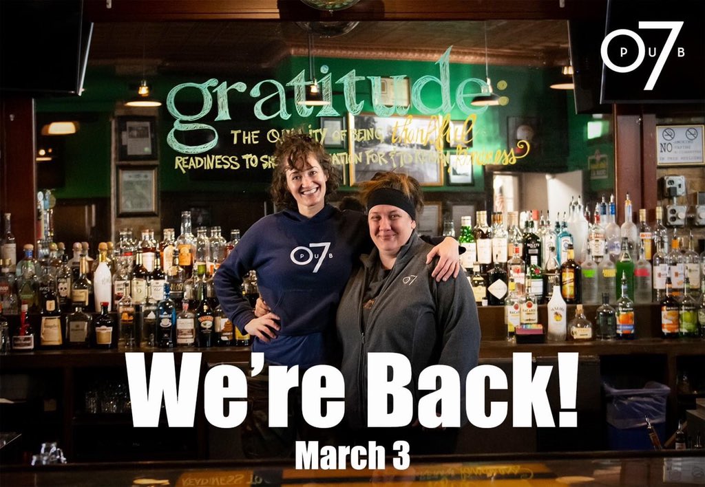 Friends, it's time.

We're excited to reopen for carryout only on March 3! #the07