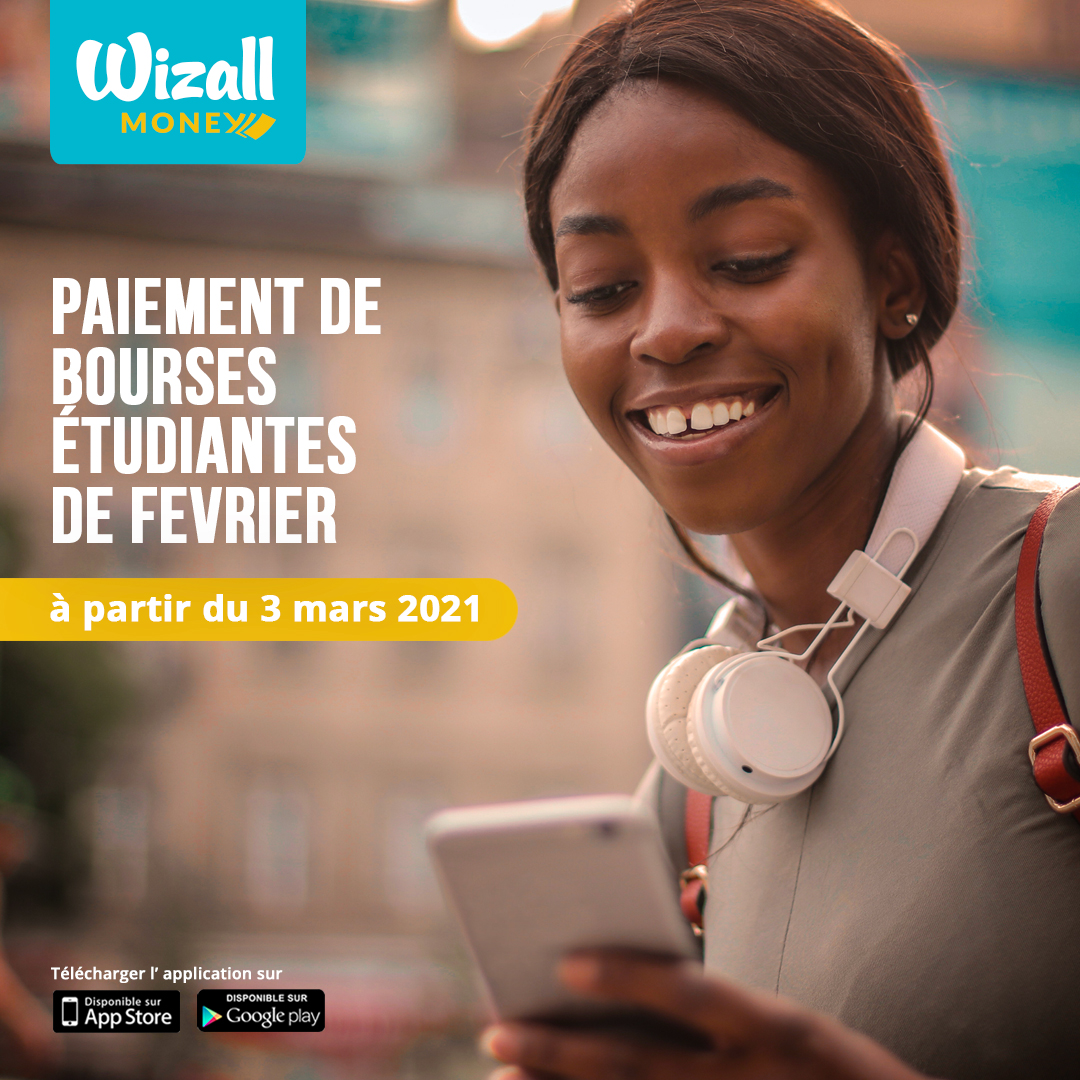 Hello cher(e)s étudiant(e)s,👋🏽
le paiement des bourses du mois de février débute le 07 octobre 2020 avec Wizall money.