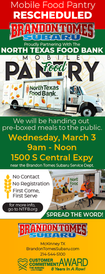 KathyDavisLMSW's tweet photo. For those in need, please visit @BTomesSubaru for FREE pre-boxed meals from @ntfb!  No contact. No registration. First come.  First served.  WEDNESDAY, MARCH 3rd from 9 am- NOON. https://t.co/pvR2APDldO
