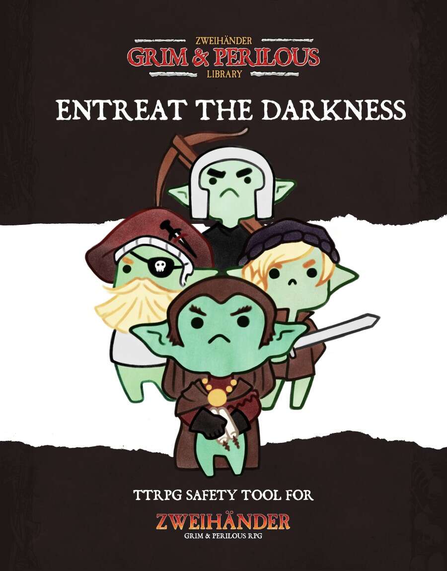 RadiatorRPG's tweet photo. ENTREAT THE DARKNESS, a #TTRPG Safety Tool for @ZweihanderRPG is now available! This product was created by @bluestockingetc, @Nymeria941, @GabeJamesGames, @rocketorca, @dmIreneDB and published by #GrimAndPerilous Studios. Get a free copy at the link below
https://t.co/MfL5b63w0r https://t.co/SV17tz0wh1