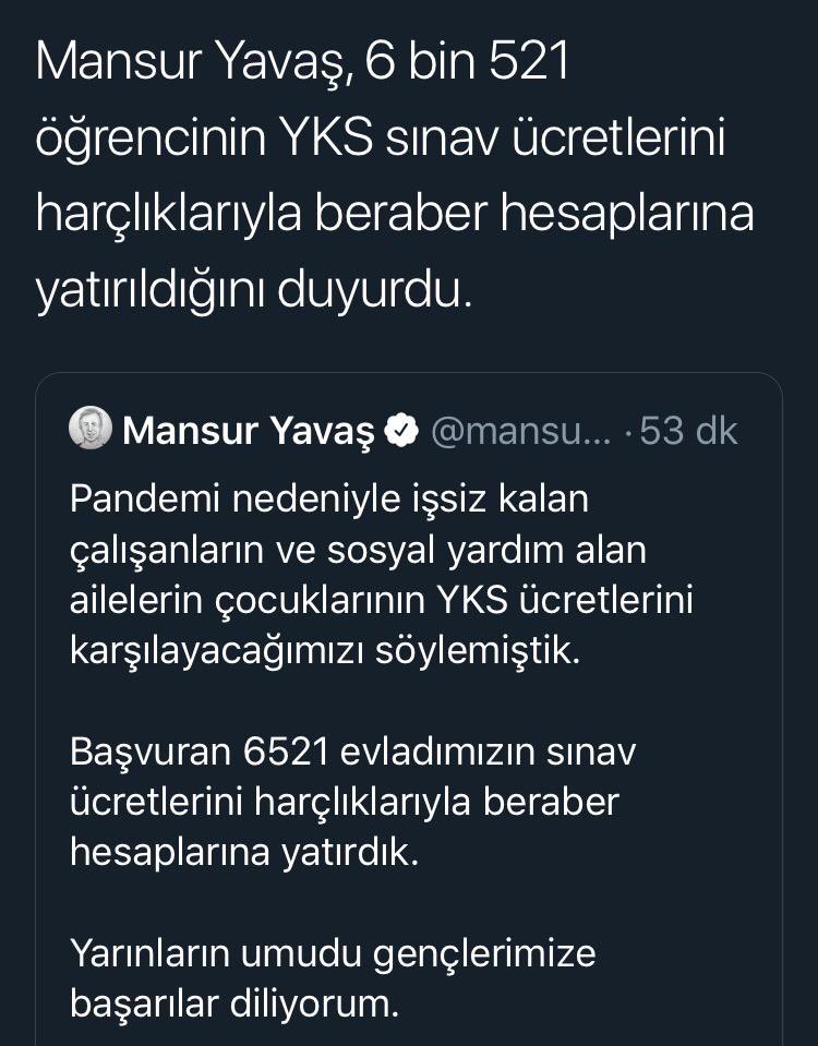 izzetcapa's tweet photo. ...
Bunun partisi, ideolojisi, siyasi görüşü falan filan asla yok...
Mansur Başkan on numara bir iş yapmış, çok güzel hareket çok...
Eğitime destek olan her kim varsa ona teşekkür boynumuzun borcudur...
Bu pırıl pırıl gençler bu ülkenin geleceği, velhasıl hepimizin çocuğudur... https://t.co/QJVq5Q6PHP