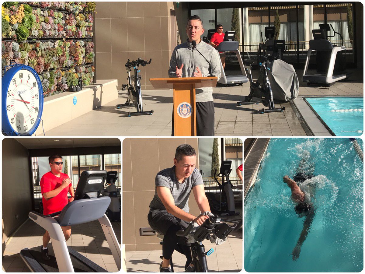 chrisjcate's tweet photo. Proud to kickoff @STAR_PAL’s 11th Annual Tri-N-Harder-4-Kids Sprint Triathlon at @aquaviewellness at the @westgatehotel. I again served as captain. I 🚴 7.2 mi. in 20 min, Luis 🏃1.33 mi. in 15 min, &amp; Jon 🏊‍♂️ 500 yds in 10 min. Join our team, donate today! https://t.co/uxk1bzMOd6 https://t.co/oCxHKn5o27
