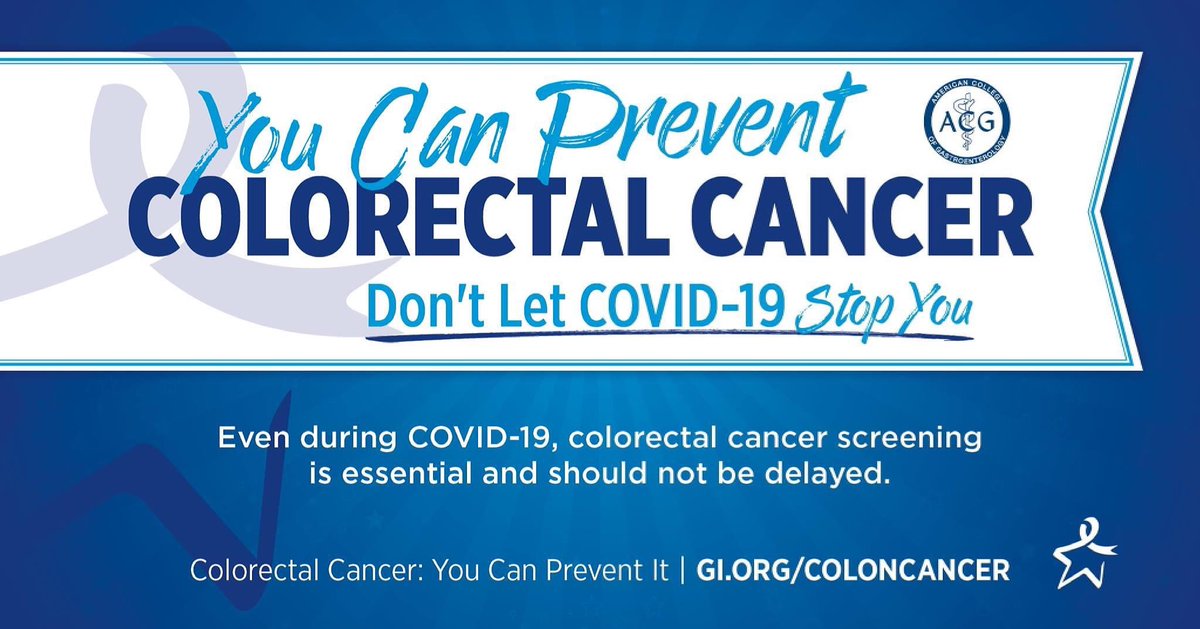 March is National Colorectal Cancer Awareness Month  -  'You Can Prevent Colorectal Cancer. Don't Let COVID-19 Stop You!'

#ColorectalCancerAwarenessMonth #colorectalcancerprevention #northshoregastroenterology #gastroenterologist #colonoscopy #coloncancer #colorectal