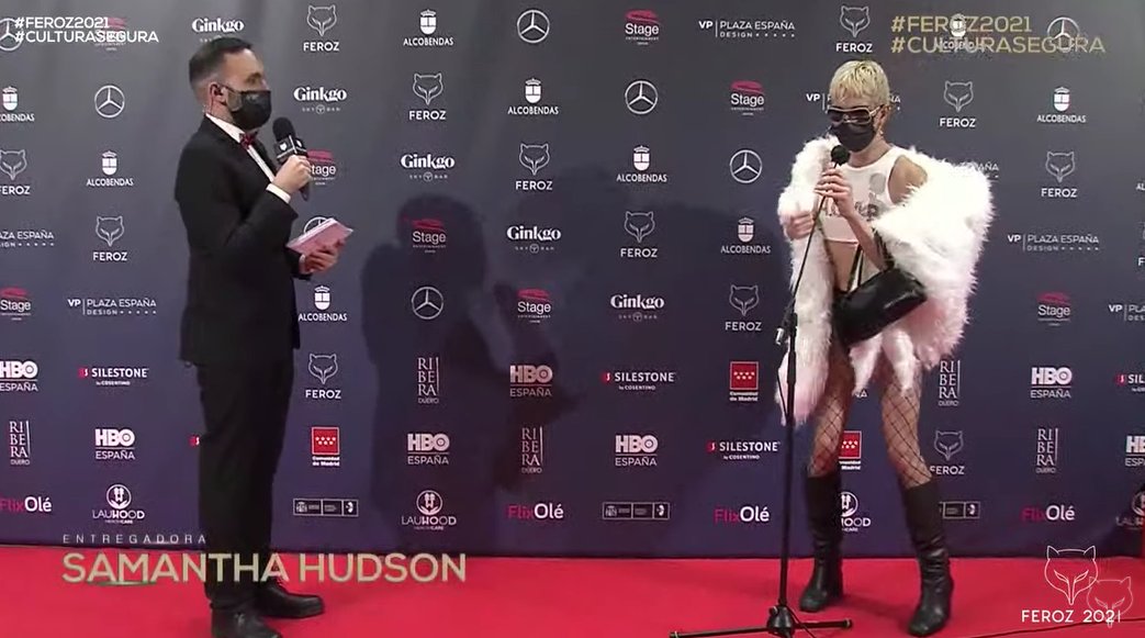 Samantha Hudson, en los #PremiosFeroz "Persona más peliculera que yo no hay, soy lo más teatral que existe, mi vida entera es una ficción" diezminutos.es