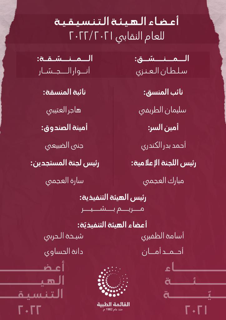 6ebeya1982's tweet photo. و قد تمّ تشكيل أعضاء الهيئة التنسيقية للقائمة الطبيّة على النحو التالي: https://t.co/bqzYwJmJzb