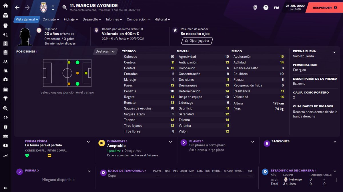 FalopaFm's tweet photo. #TalentoFalopa 🌟
Marcus Ayomide 🇳🇬
Edad: 20 🔍
Club: Remo Stars 🇳🇬
Precio: 800mil € 💰
Potencial: 7/10 📈
Jugador similar: Leon Bailey 🇯🇲
✅ Soporta muy bien la presión. 🪖
✅ Muy rápido, talentoso y ágil. 🏃♂️
✅ Buen remate tanto dentro como fuera del área. ⚽️ https://t.co/W8HkZzsb5z