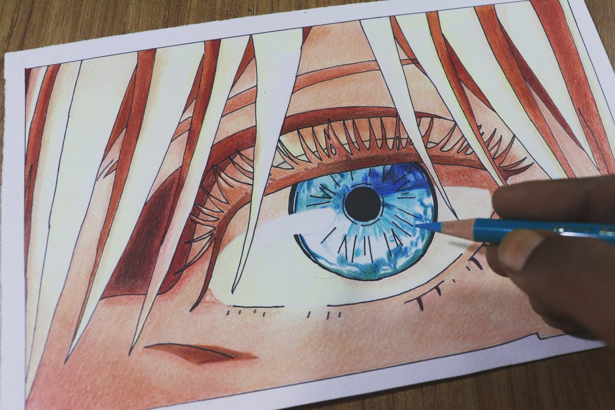 ArtwithAnwit's tweet photo. Drawing - Anime Eye ( Satoru Gojo) Jujutsu Kaisen. 
YouTube - Art with Anwit 
Video link - https://t.co/zwsONjyBcv https://t.co/pIFRTHttlx