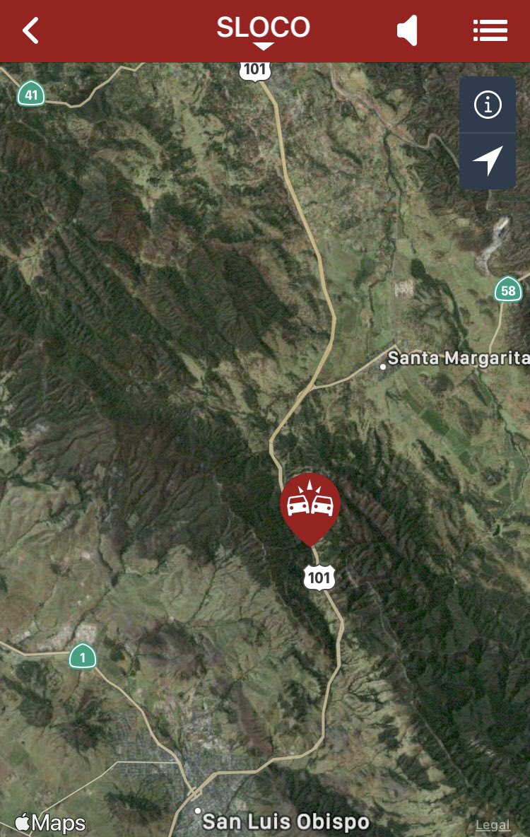 CALFIRE_SLO's tweet photo. TRAFFIC COLLISION: S HWY 101 x S of TV Tower Rd. #TowerIC #Firefighters are responding. Slow down for emergency workers. #CountyofSlo #SanLuisObispo https://t.co/d8mfHigEhH