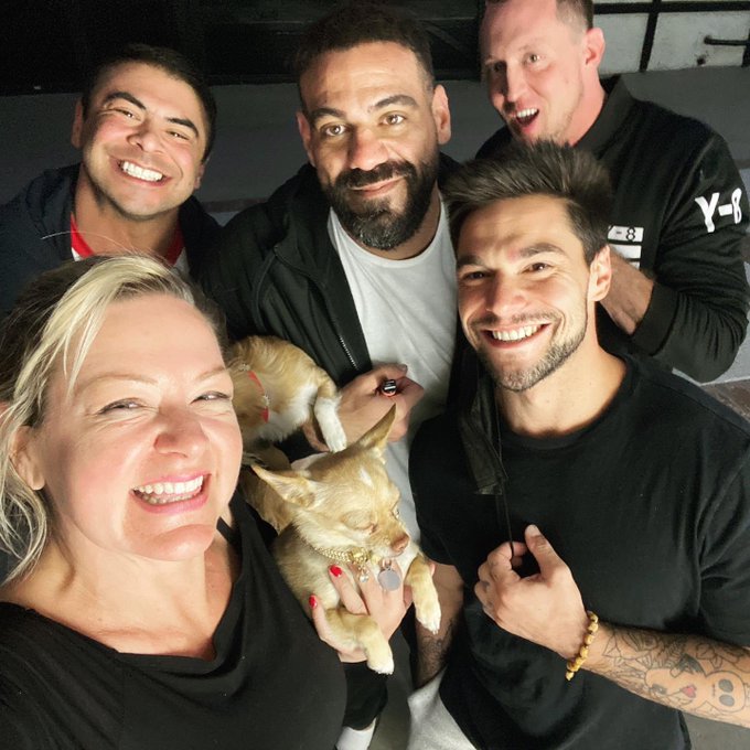 1 pic. Awesome guys = awesome day! ?? @rickylark1n @PierceParisXXX @Draven_Navarro @irlAspen #superstars