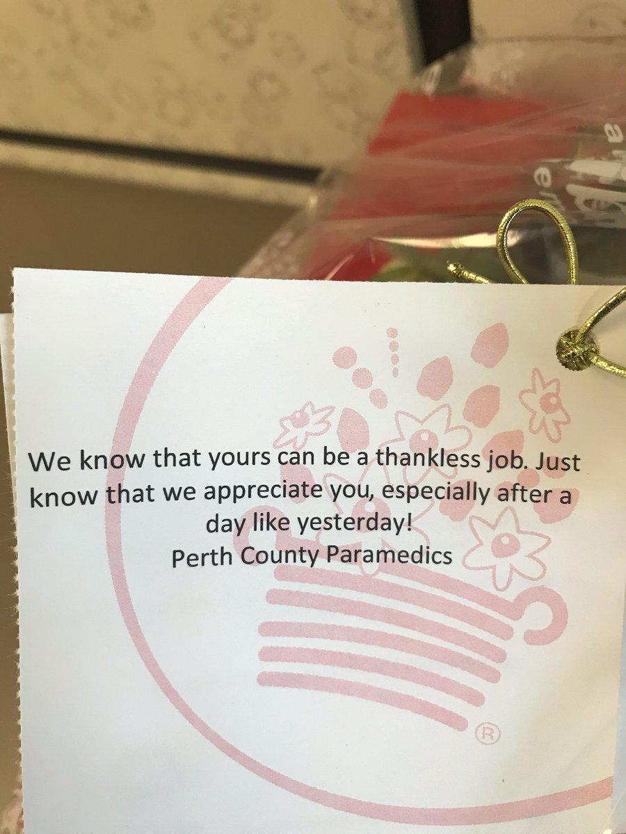 Jojotaytay1's tweet photo. London CACC sends a big THANK YOU to Perth County Paramedics for the kind words and sweet treats delivered today! March definitely came in with a ROAR for Paramedics and ACOs. Great teamwork yesterday to everyone involved! https://t.co/mqsHZgcoGE