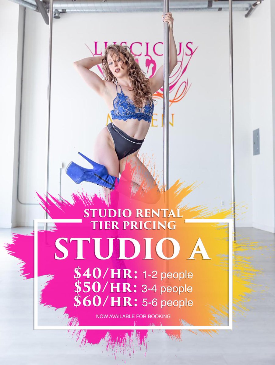 LusciousMaven's tweet photo. It's time to dance! Studio A is available for rentals. The studio offers 1200 sq ft of dance space, 10 poles, wall to wall mirrors, beautiful natural light, crash mats and more. https://t.co/ReiBZLYkiX https://t.co/YUxOFvG0nV