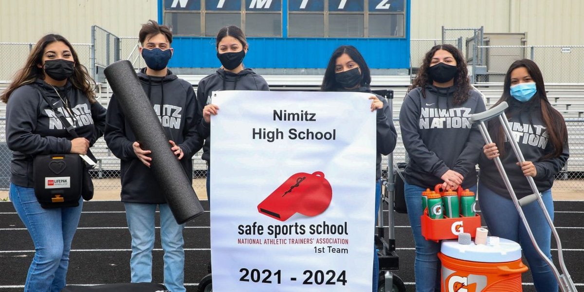 IrvingISD's tweet photo. 🎉👏 Special congratulations to @NimitzVikings on being named a Safe Sports School, First Team by The National Athletic Trainers’ Association (NATA)!

Read more ➡️ https://t.co/Um6CZm7A6i. https://t.co/1URCLcXpcx